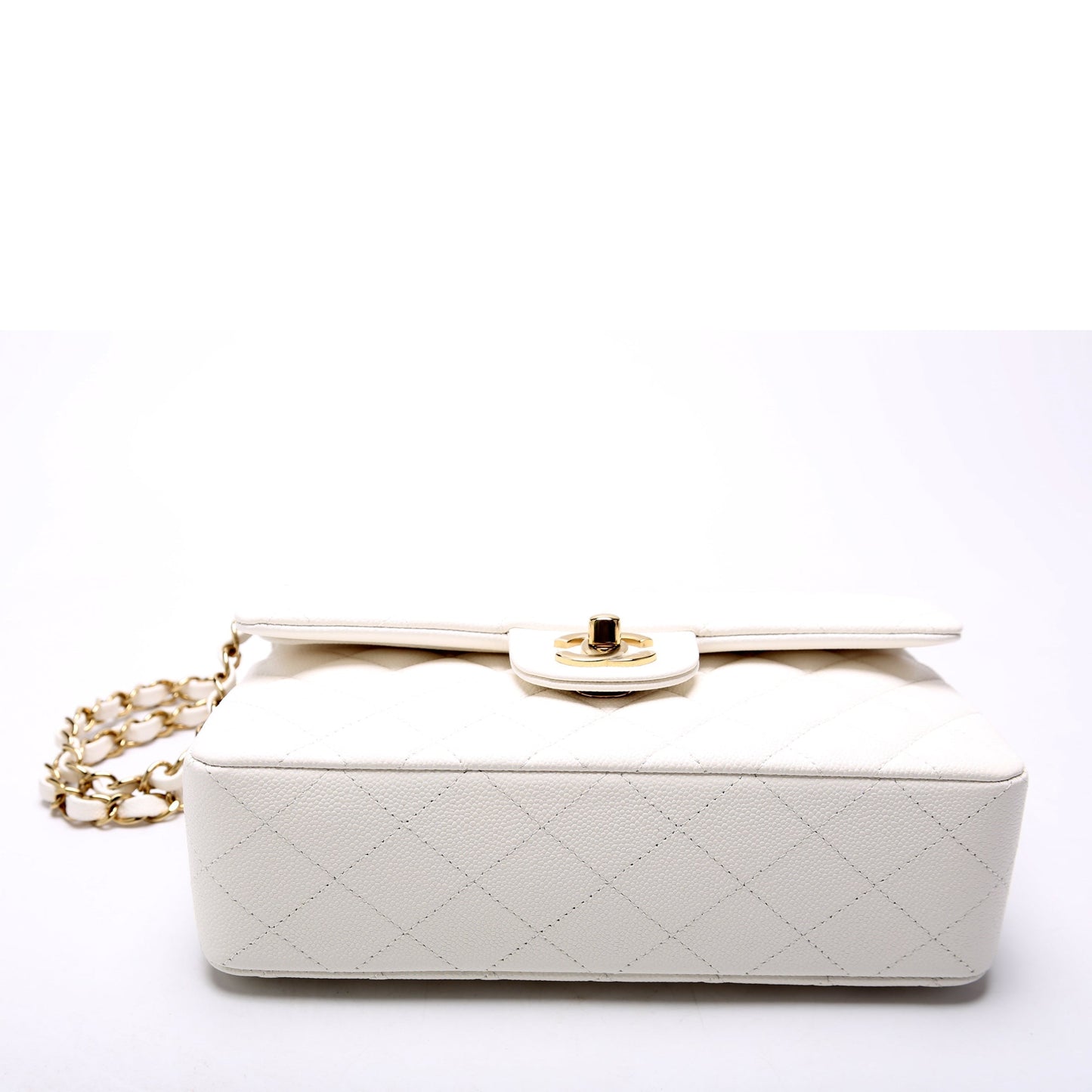 Chanel Classic Flap Small Caviar White Bag
