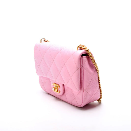 Chanel Classic Flap Mini Sweetheart Chain Caviar RFID Pink Bag