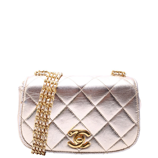 Chanel Multi Chain Flap Metallic Lambskin 3M Gold Bag