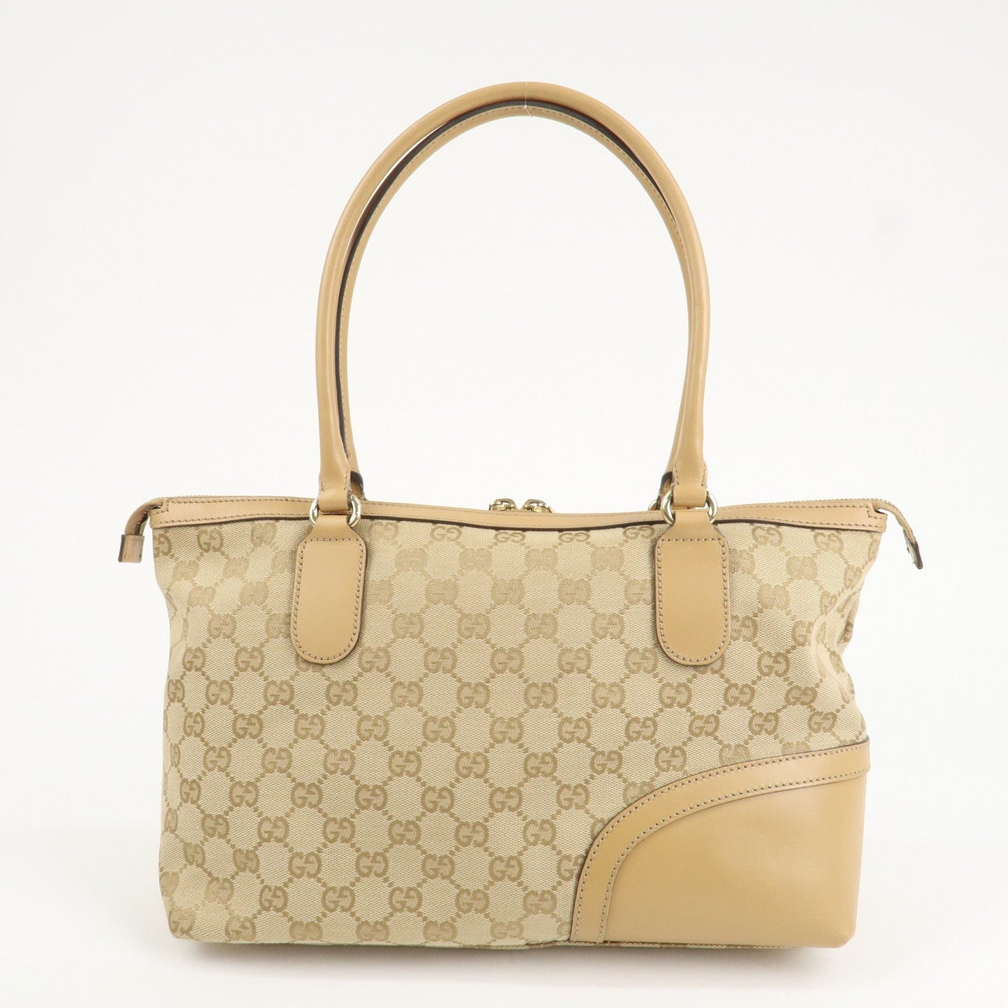GUCCI Horsebit Sherry GG Canvas Leather Tote Bag Beige 232936  d