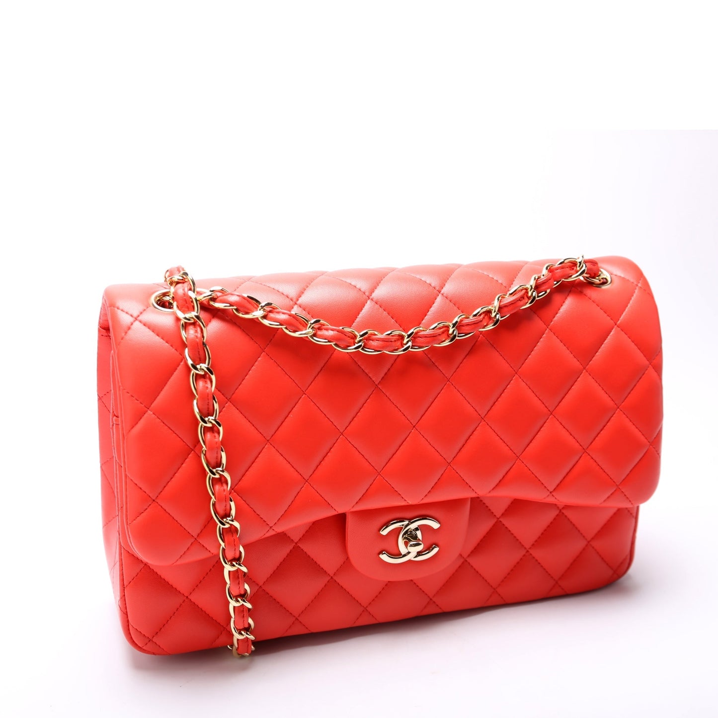 Chanel Classic Flap Jumbo Lambskin 20-23 Orange Bag