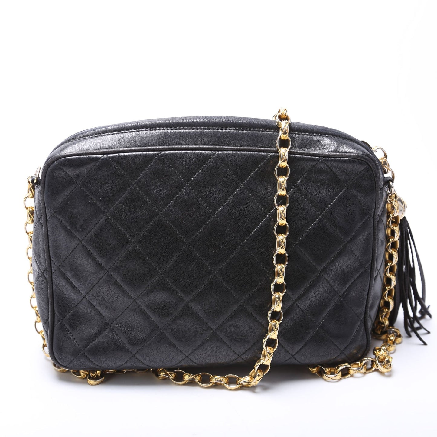 Chanel CC Diagonal Flap Tassel Camera   Black Bag