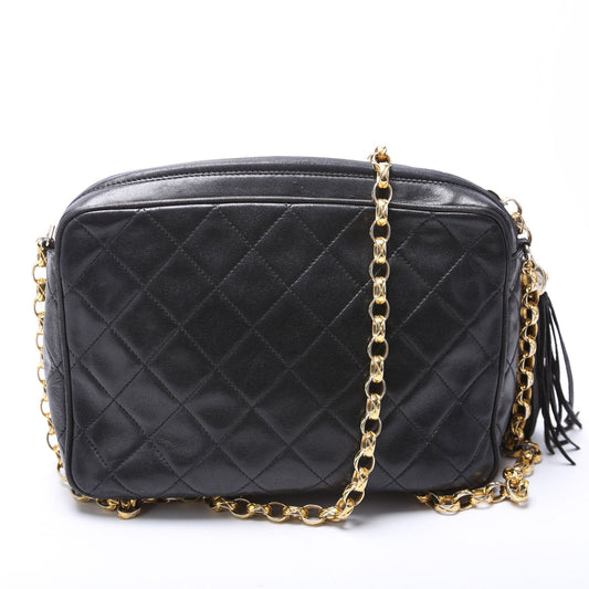 Chanel CC Diagonal Flap Tassel Camera   Black Bag
