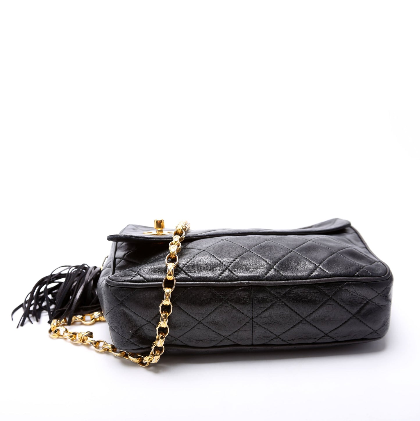 Chanel CC Diagonal Flap Tassel Camera   Black Bag