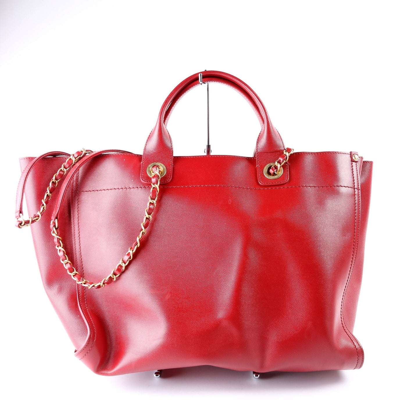 Chanel Deauville Studded Caviar Leather Med Tote 26M Bag