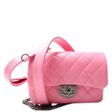Chanel Double Carry Chain Waist 21M Goatskin Pink Bag