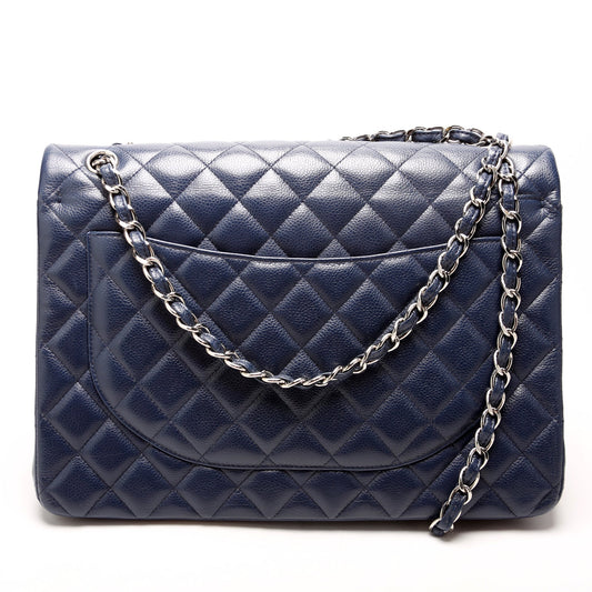 Chanel Classic Flap Maxi Caviar 14-16M Navy Bag