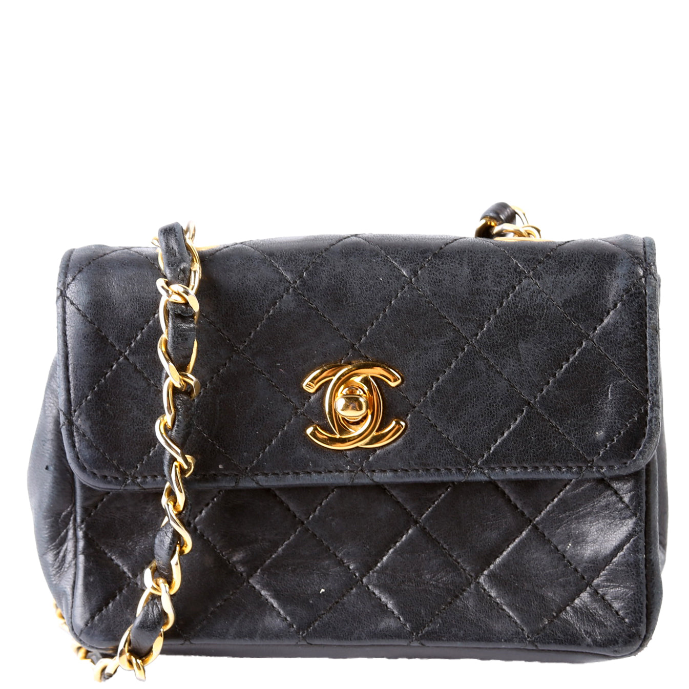 Chanel CC Quilted Lambskin Extra Mini Flap 1M   Black Bag