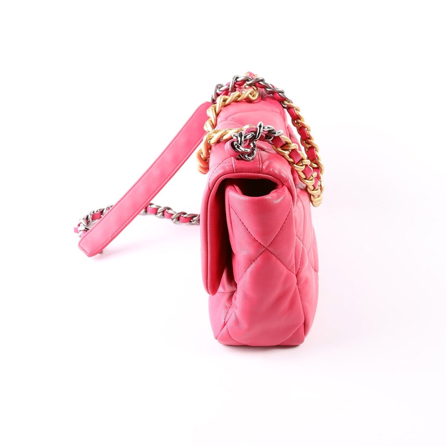 Chanel Quilted Goatskin 19 Medium Flap 30M Pink Bag