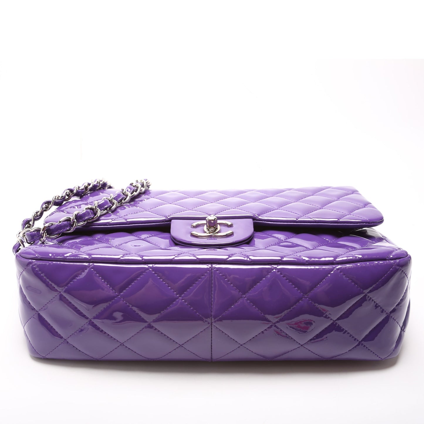 Chanel Classic Flap Jumbo Patent 21M Purple Bag