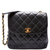 Chanel CC Square Flap Shoulder Quilted Caviar   4M Black Bag