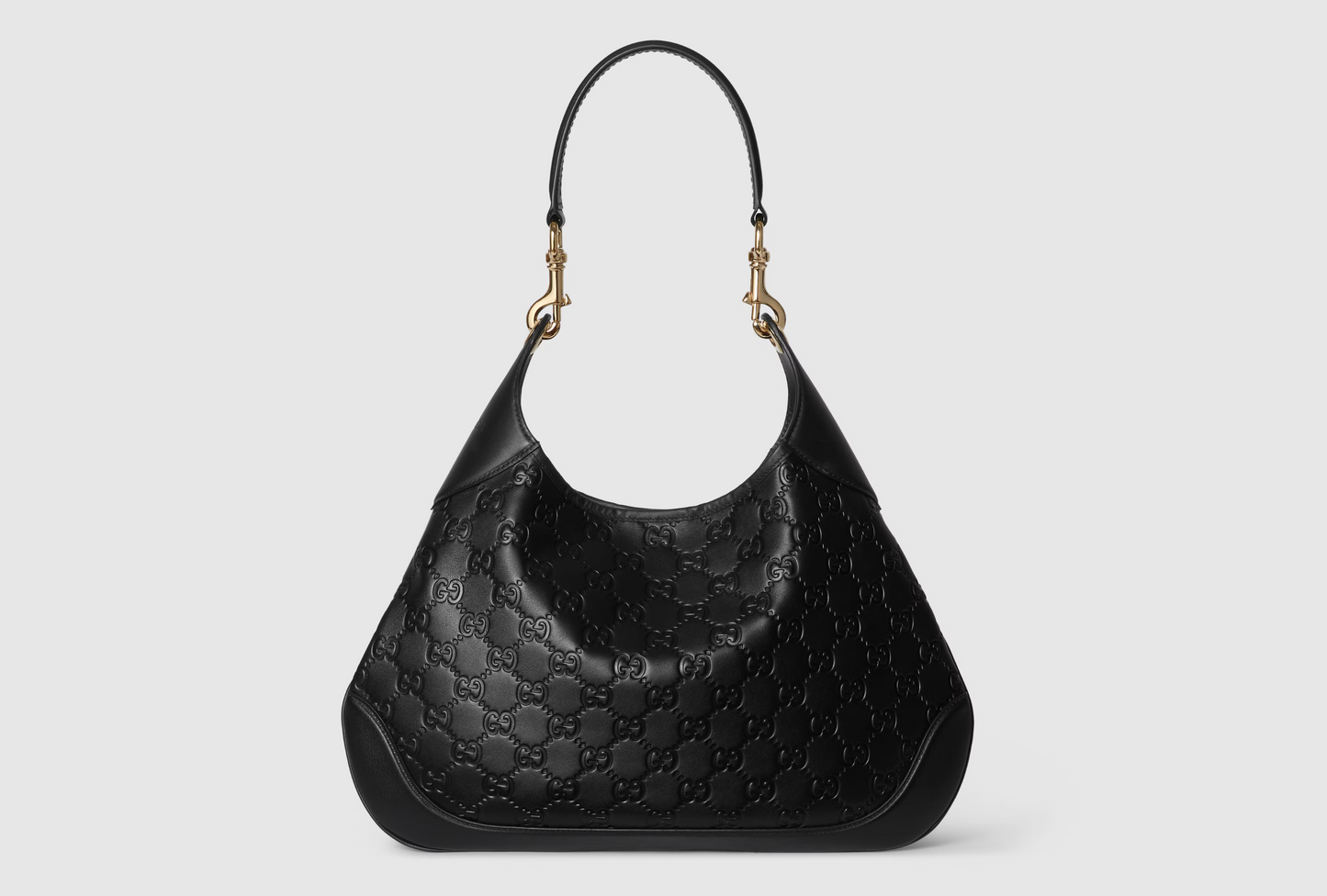 MEDIUM B SHOULDER BAG IN BLACK CALFSKIN GOLD HARDWARE