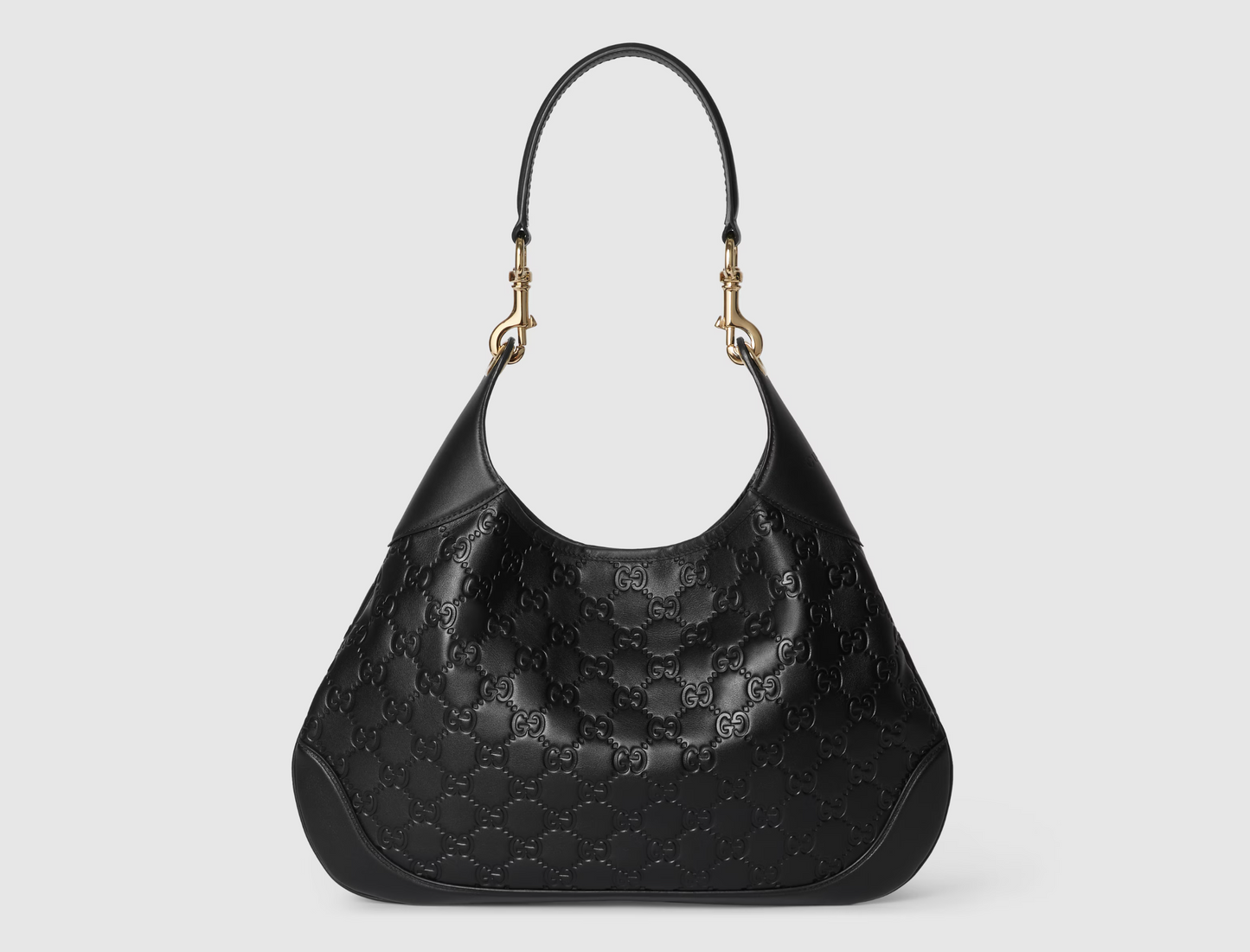 MEDIUM B SHOULDER BAG IN BLACK CALFSKIN GOLD HARDWARE Amelia