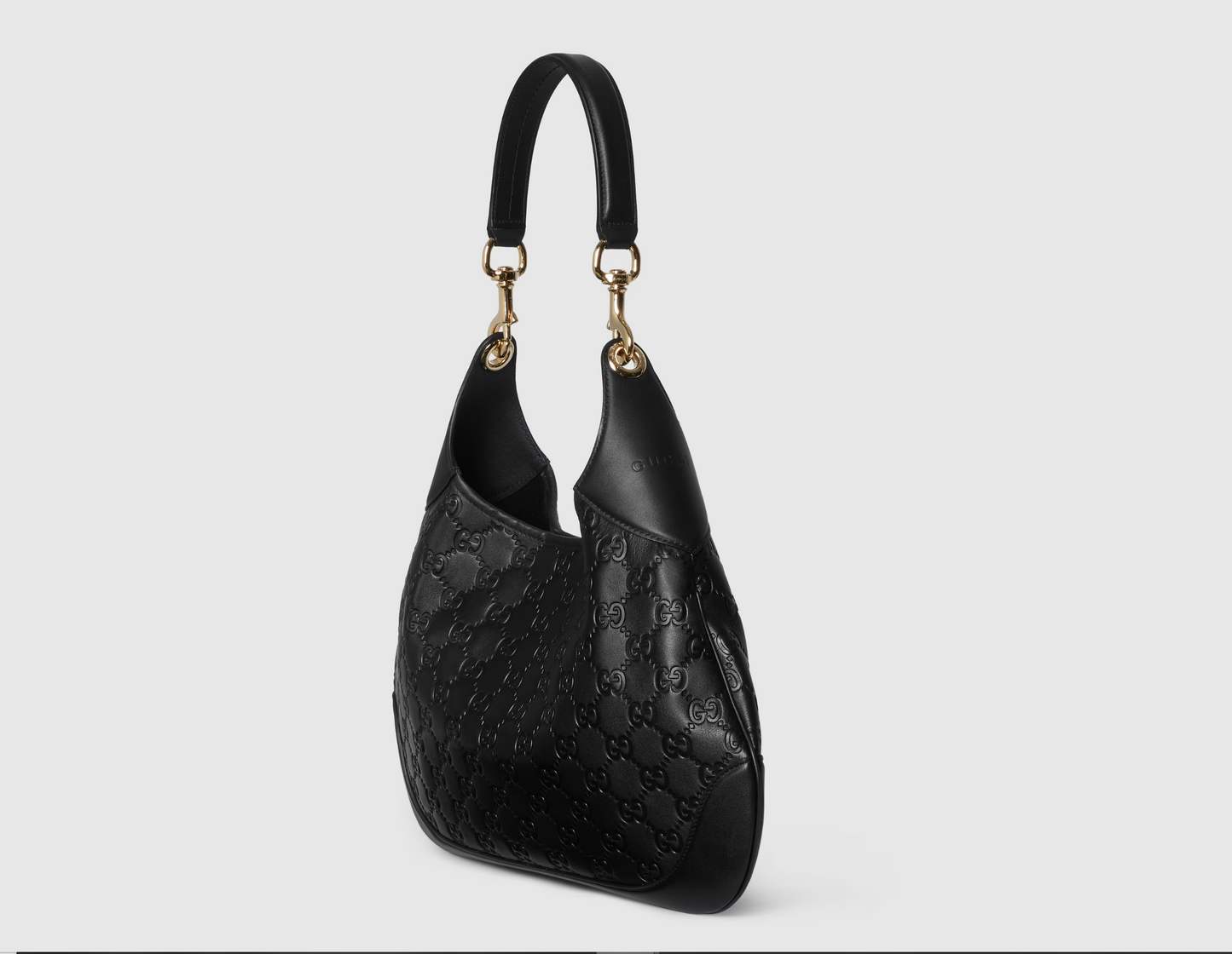 MEDIUM B SHOULDER BAG IN BLACK CALFSKIN GOLD HARDWARE Amelia
