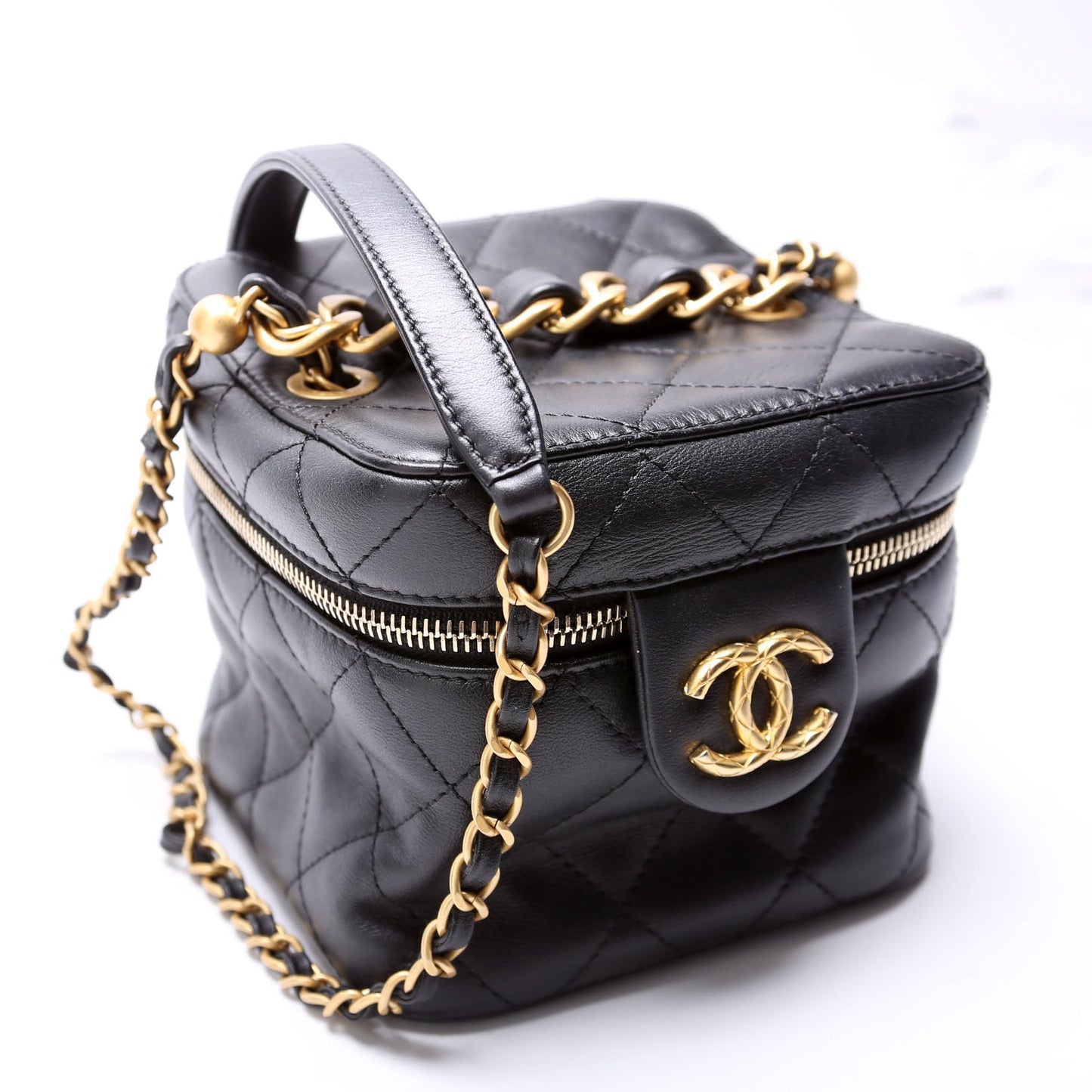 Chanel CC Vanity Case With Chain Small RFID Black Bag