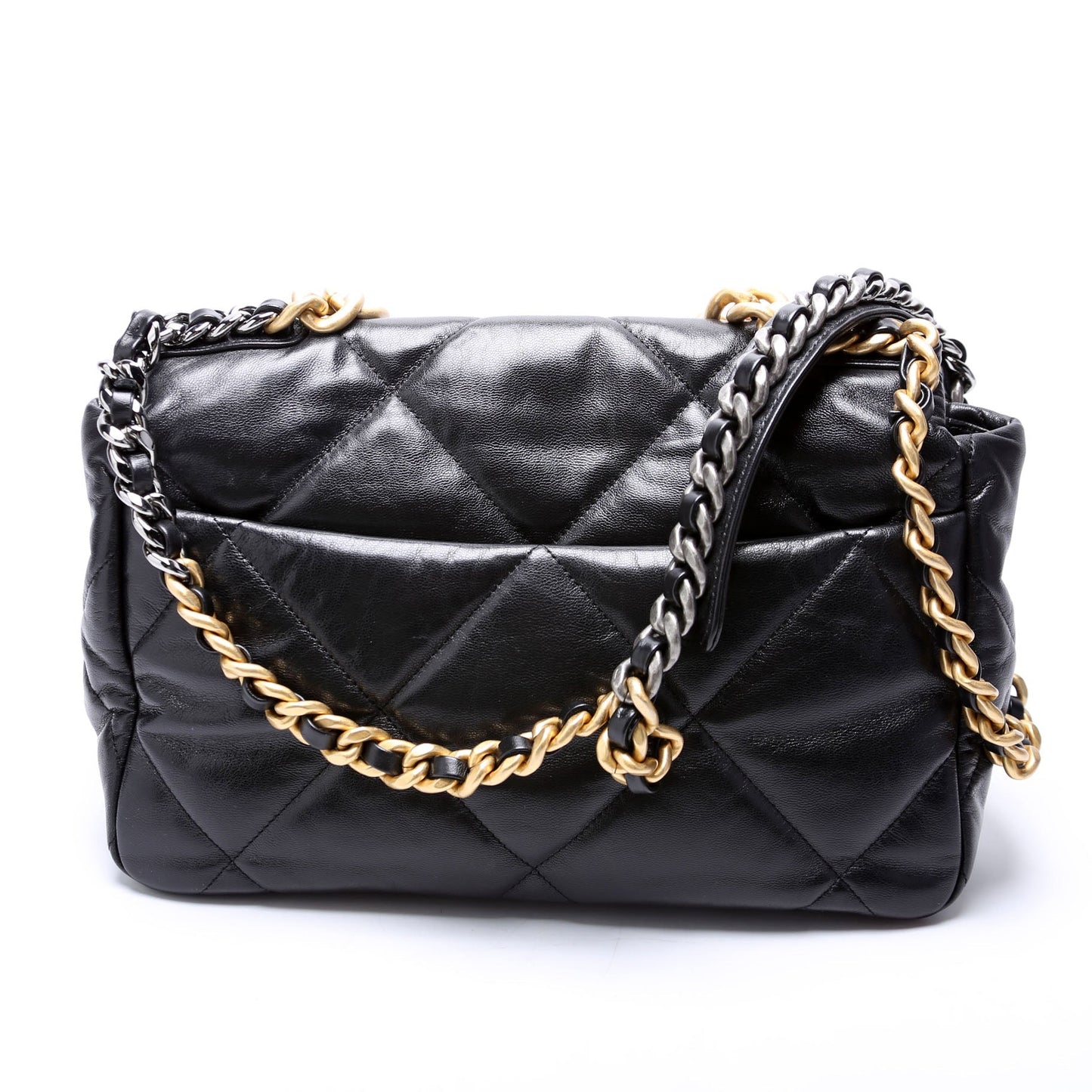 Chanel Quilted Goatskin 19 Large Flap 29M Black Bag