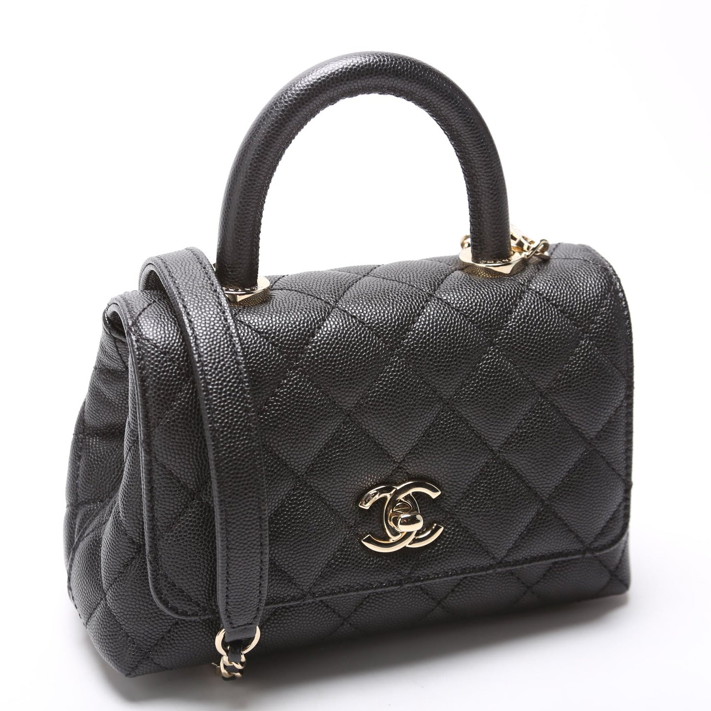 Chanel Coco Top Handle Extra Mini Caviar RFID Black Bag