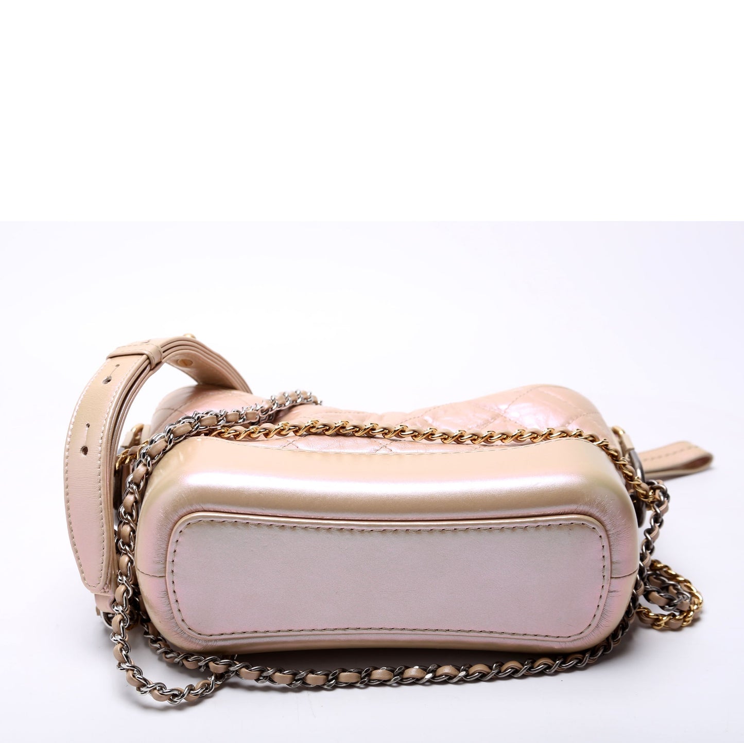 Chanel Gabrielle Hobo Small Calfskin Iridescent 25M Tan/Pink Bag