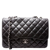 Chanel Classic Flap Jumbo Lambskin 14-16M Black Bag
