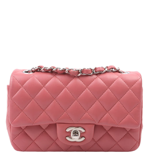 Chanel Classic Flap Mini Rectangle Lambskin Pink 28M Bag