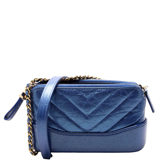 Chanel Gabrielle Double Zip Woc 28M Blue Bag