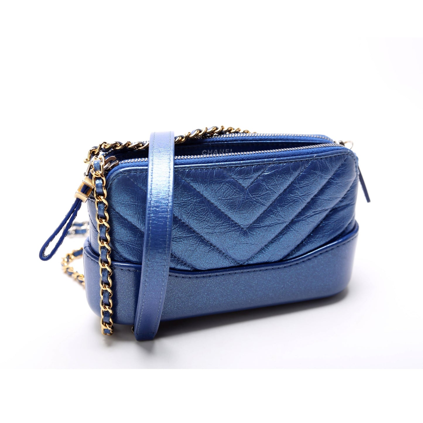 Chanel Gabrielle Double Zip Woc 28M Blue Bag