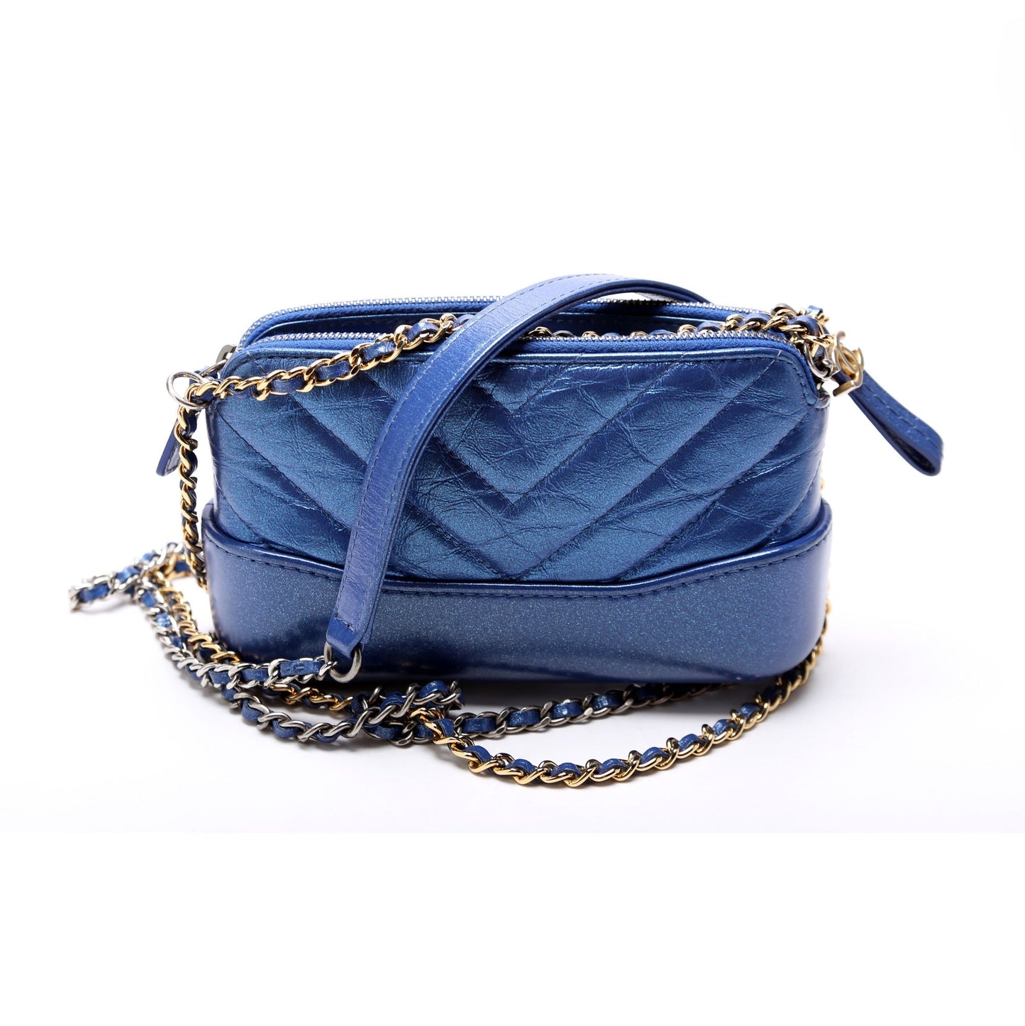 Chanel Gabrielle Double Zip Woc 28M Blue Bag