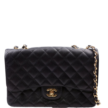 Chanel Classic Flap Jumbo Caviar Black Bag