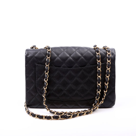 Chanel Classic Flap Jumbo Caviar Black Bag