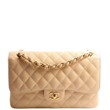 Chanel Classic Flap Jumbo Caviar 17-20M Nude Bag