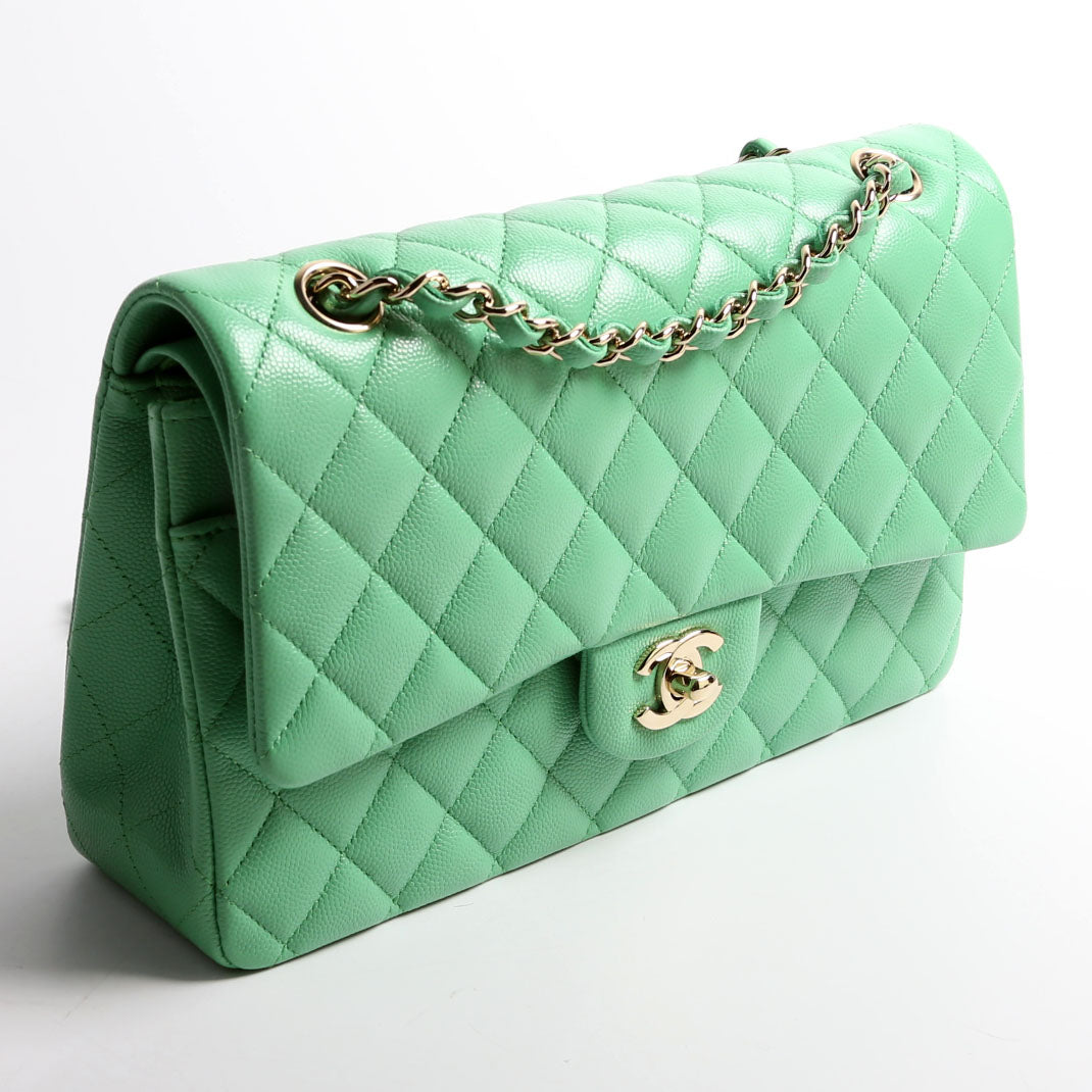 Chanel Classic Flap Medium Caviar 31M Green Bag
