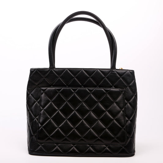 Chanel Medallion Tote Lambskin Black Bag