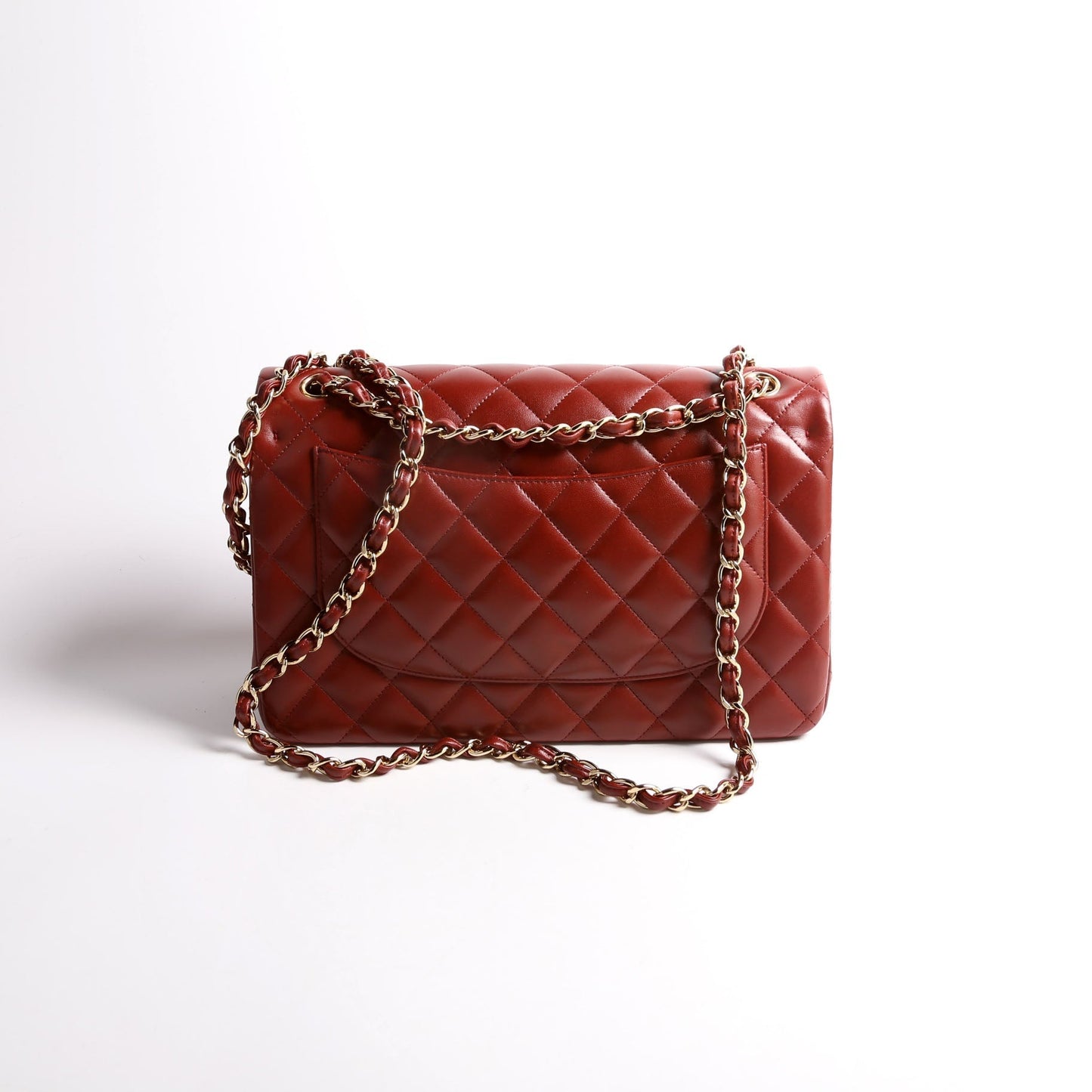 Chanel Classic Flap Jumbo Lambskin 21-24m Burgundy/Gold Bag