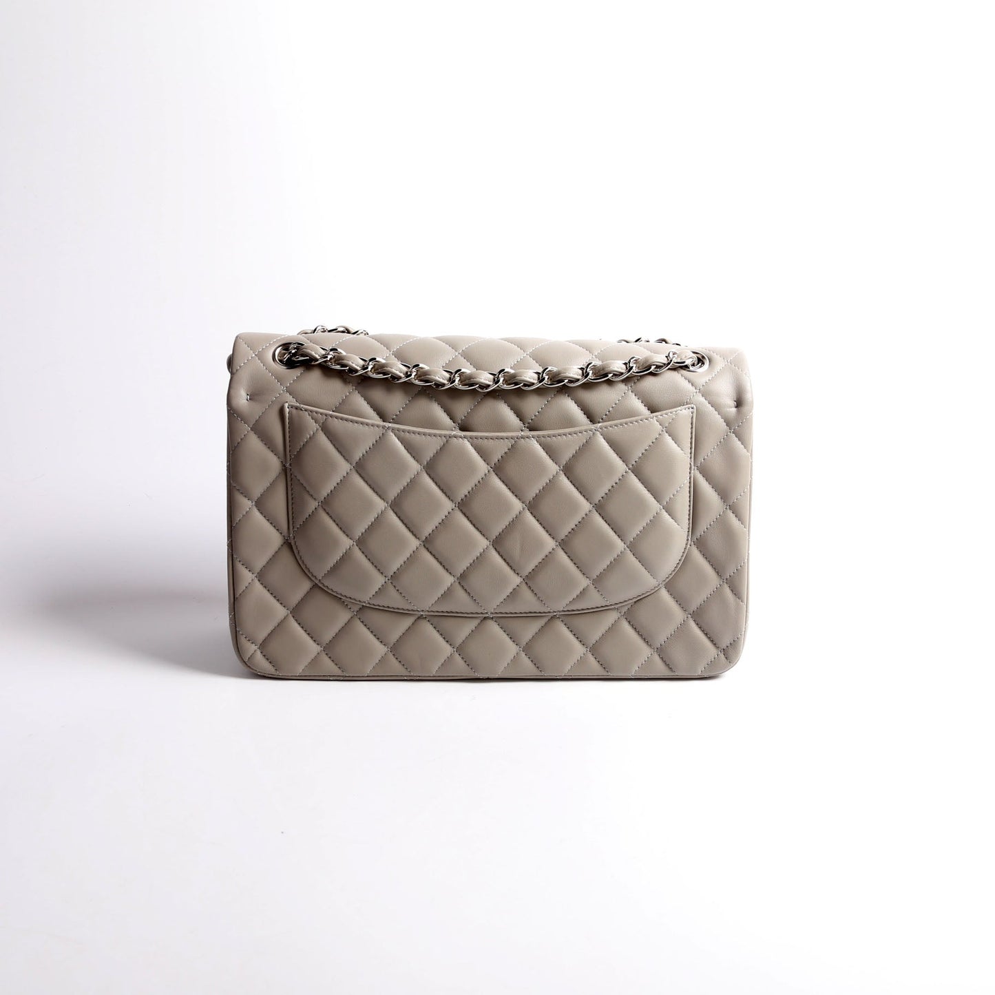 Chanel Classic Flap Jumbo Lambskin 25-28M Gray/Silver Bag