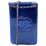 Chanel CC Phone Holder Patent 19M Blue Bag