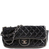 Chanel Chain Around East/West Flap Lambskin 11M Black Bag