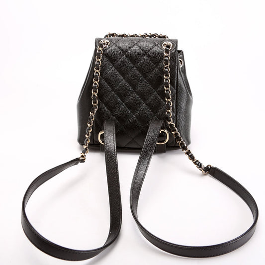 Chanel Duma Pocket Mini Backpack Caviar RFID Black Bag