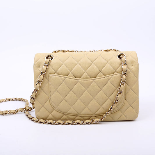 Chanel Classic Flap Small Caviar Neutral Bag