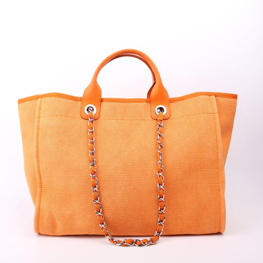 Chanel Deauville Medium Mixed Fibers 20M Orange Bag