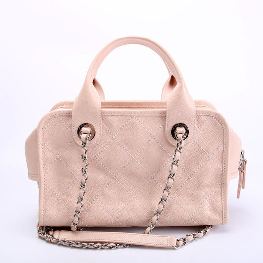 Chanel Deauville Bowling Small Caviar Pink Bag