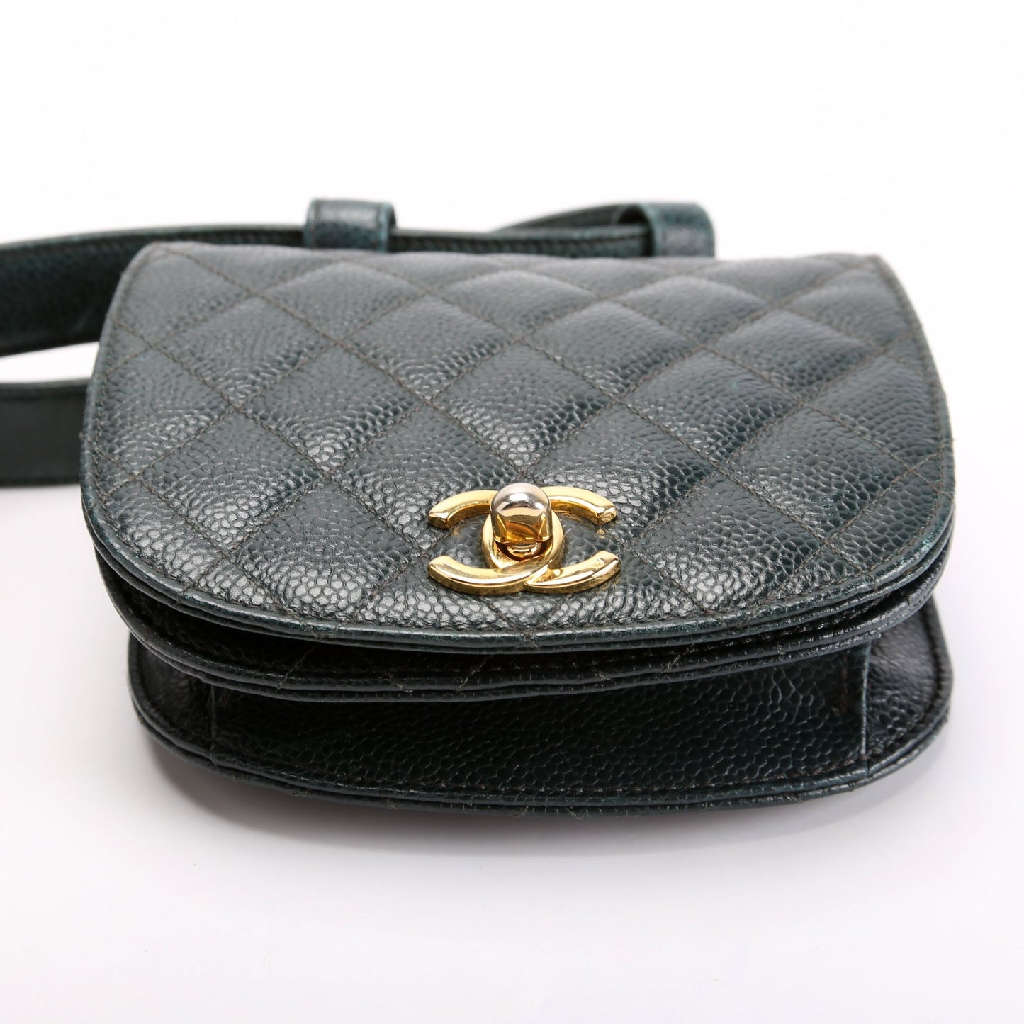 Chanel CC Turnlock Waist Belt   Size 75/30 Green Bag