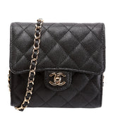 Chanel CC Flap Card Holder On Chain Caviar RFID Black Bag
