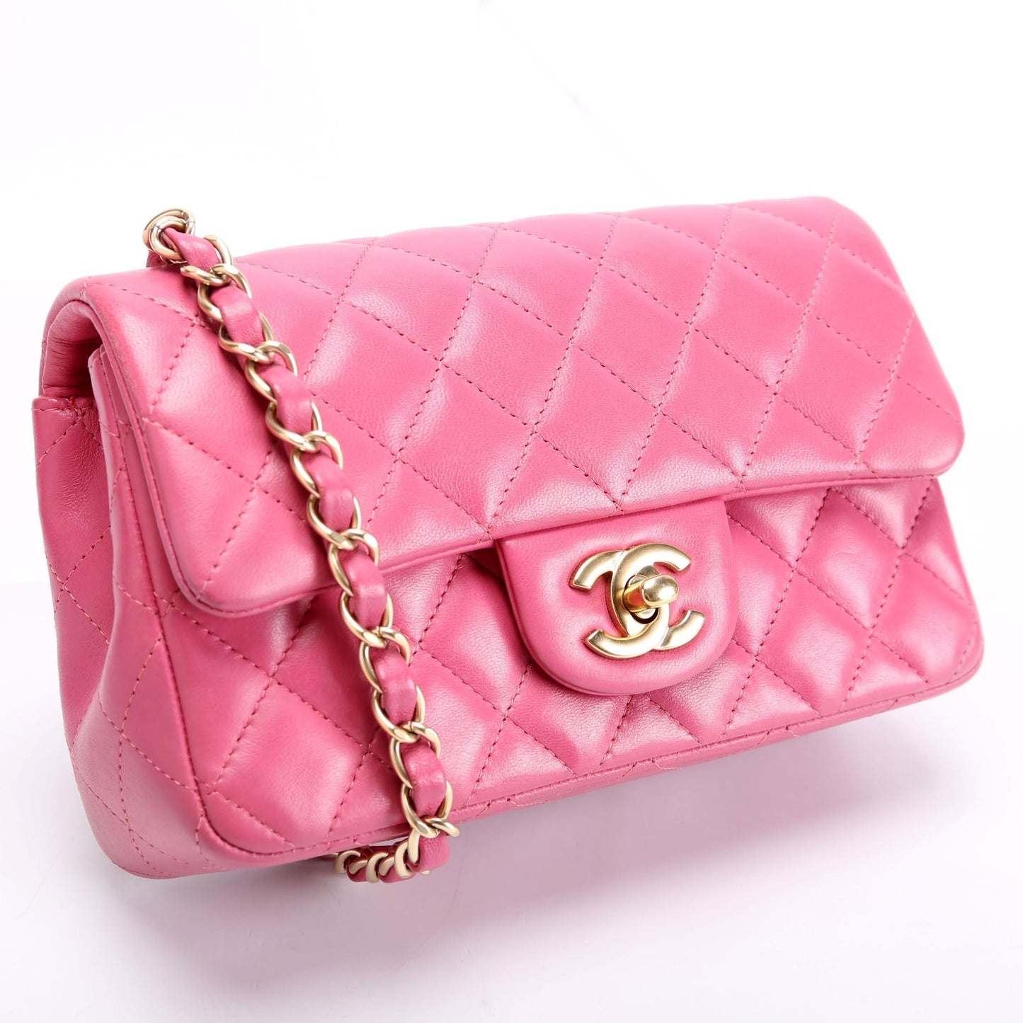 Chanel Classic Flap Mini Rectangle Lambskin 17M Pink Bag