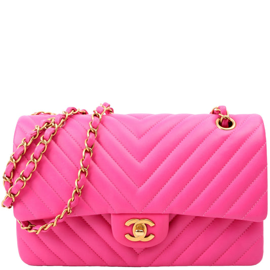Chanel Classic Flap Medium Chevron Lambskin 21M Pink Bag