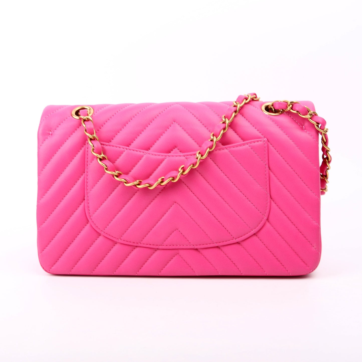 Chanel Classic Flap Medium Chevron Lambskin 21M Pink Bag