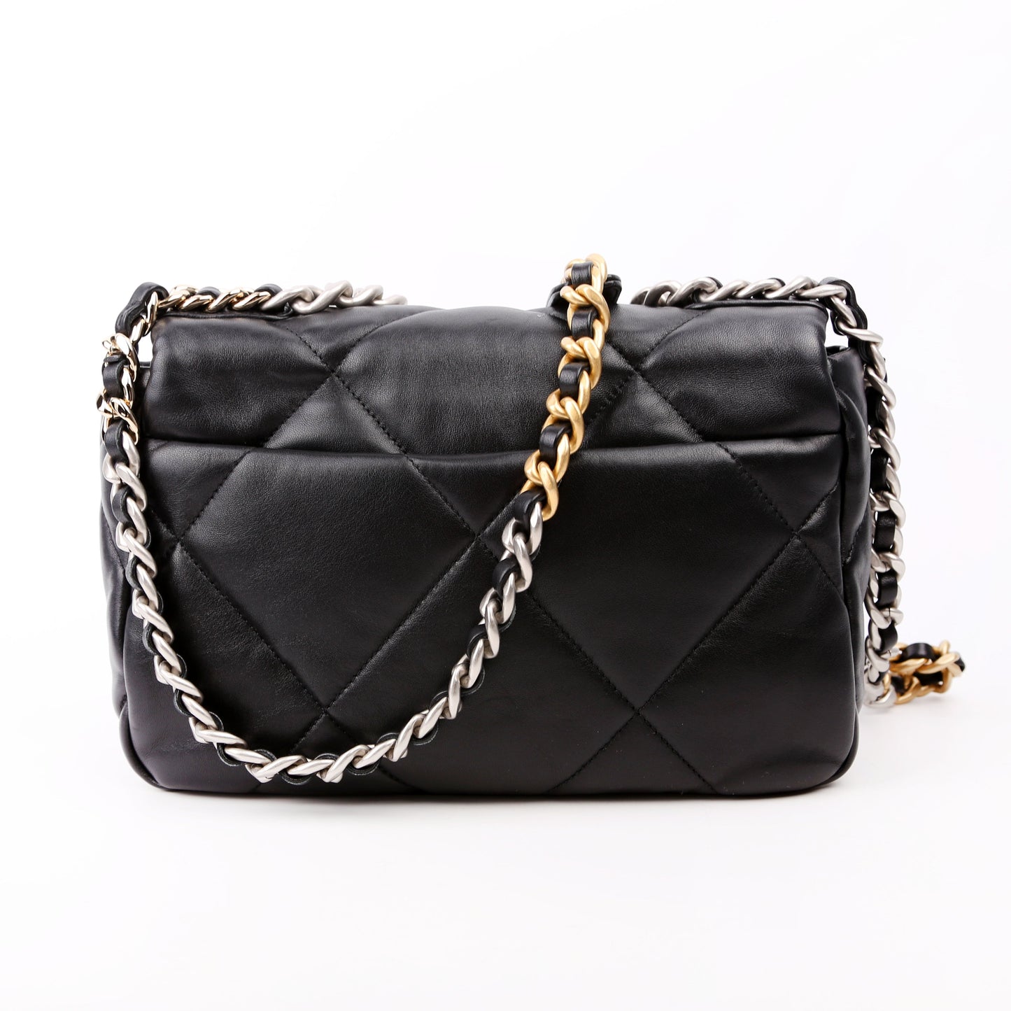 Chanel Quilted Goatskin 19 Medium Flap RFID Black Bag