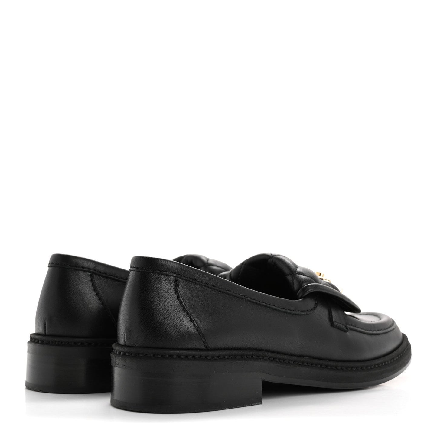 Amelia Lambskin Quilted CC TurnLock Loafers 36 Black