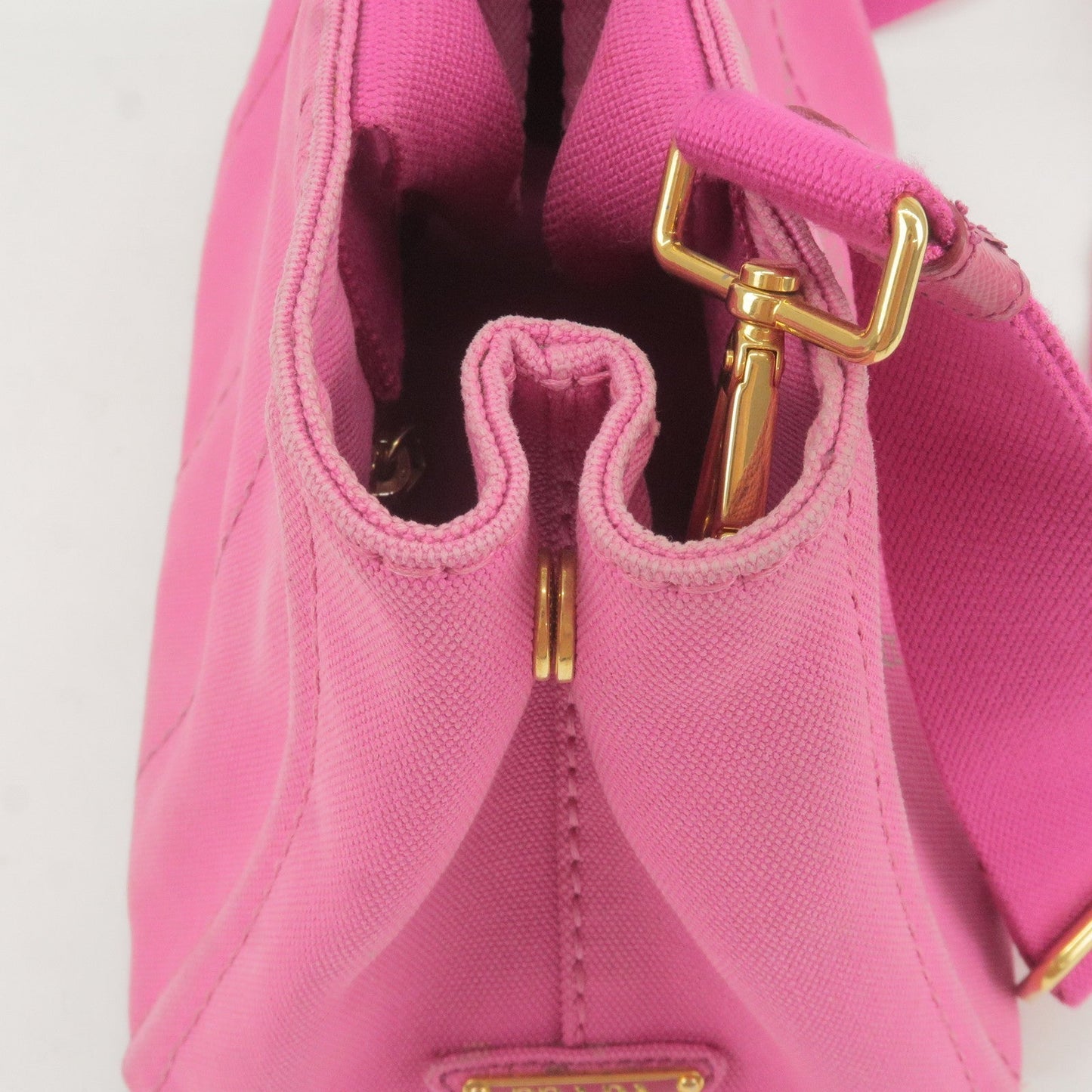 Prada Canapa Mini Canvas 2Way Bag Shoulder Bag Pink B2439G