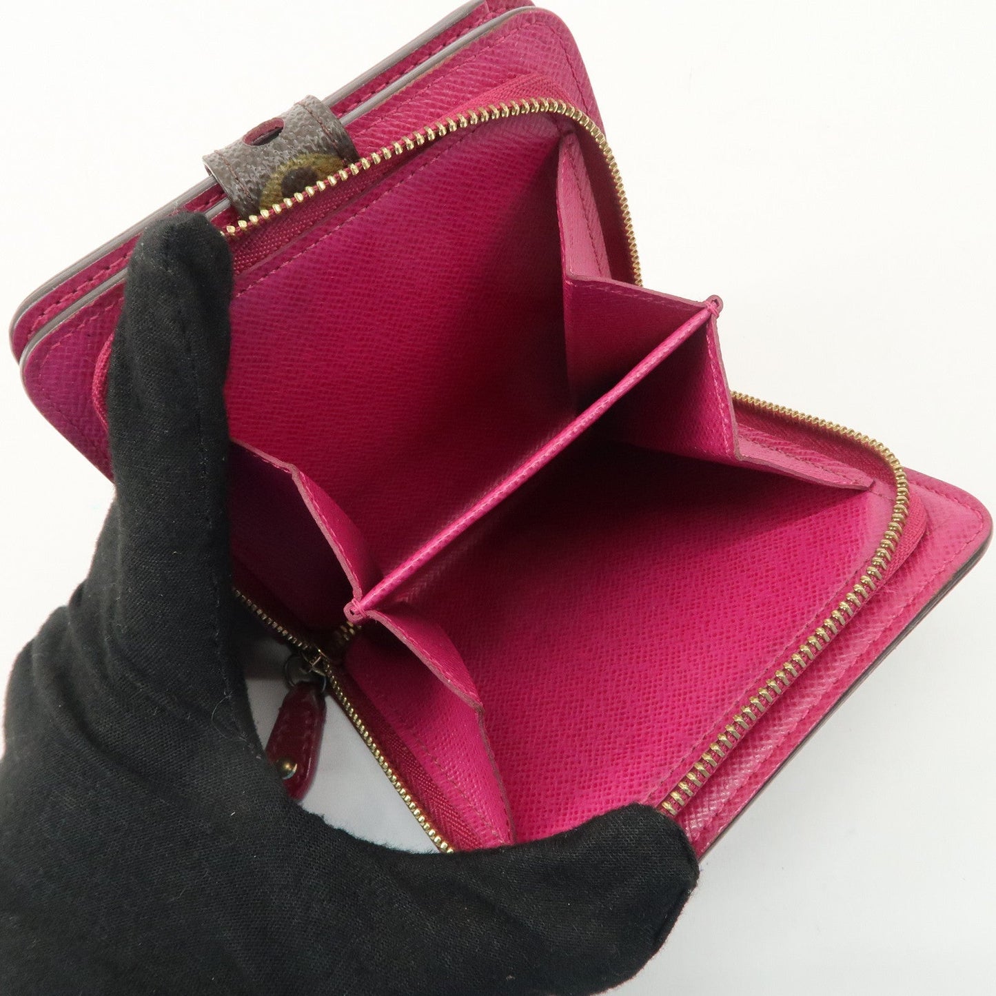 Louis Vuitton Monogram Perfor Compact Zip Wallet Fuchsia M95188