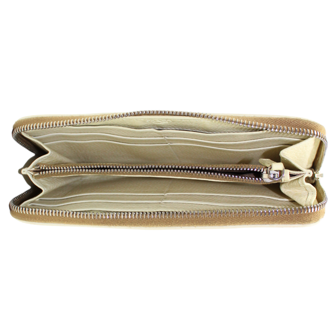 Prada   Logo Canvas Zip Around Wallet